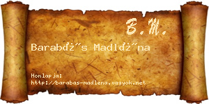 Barabás Madléna névjegykártya